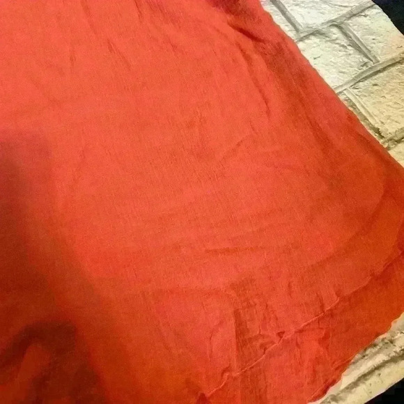 Women’s Soft Surroundings Orange Textured Layered Tunic Blouse Size Medium - Picture 3 of 5